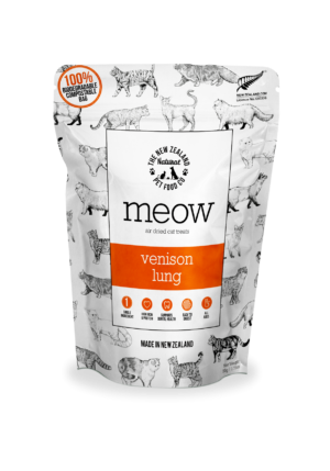 MEOW VENISON LUNG TREAT - THE NEW ZEALAND NATURAL PET FOOD CO