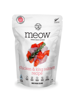 MEOW FREEZE DRIED CHICKEN & KING SALMON - THE NEW ZEALAND NATURAL PET FOOD CO